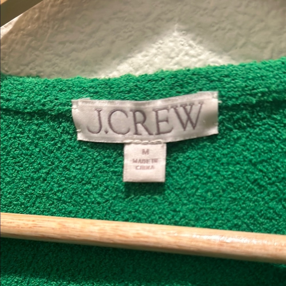J. Crew Green Cropped Knit Cardigan with Gold Buttons - Picture 2 of 10